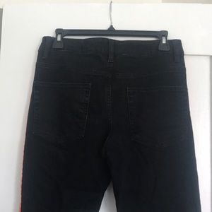 ASOS Jeans - Asos Design Cut off Black with Orange stripe jeans ASOS Jeans - Asos Design Cut off Black with Orange stripe jeans